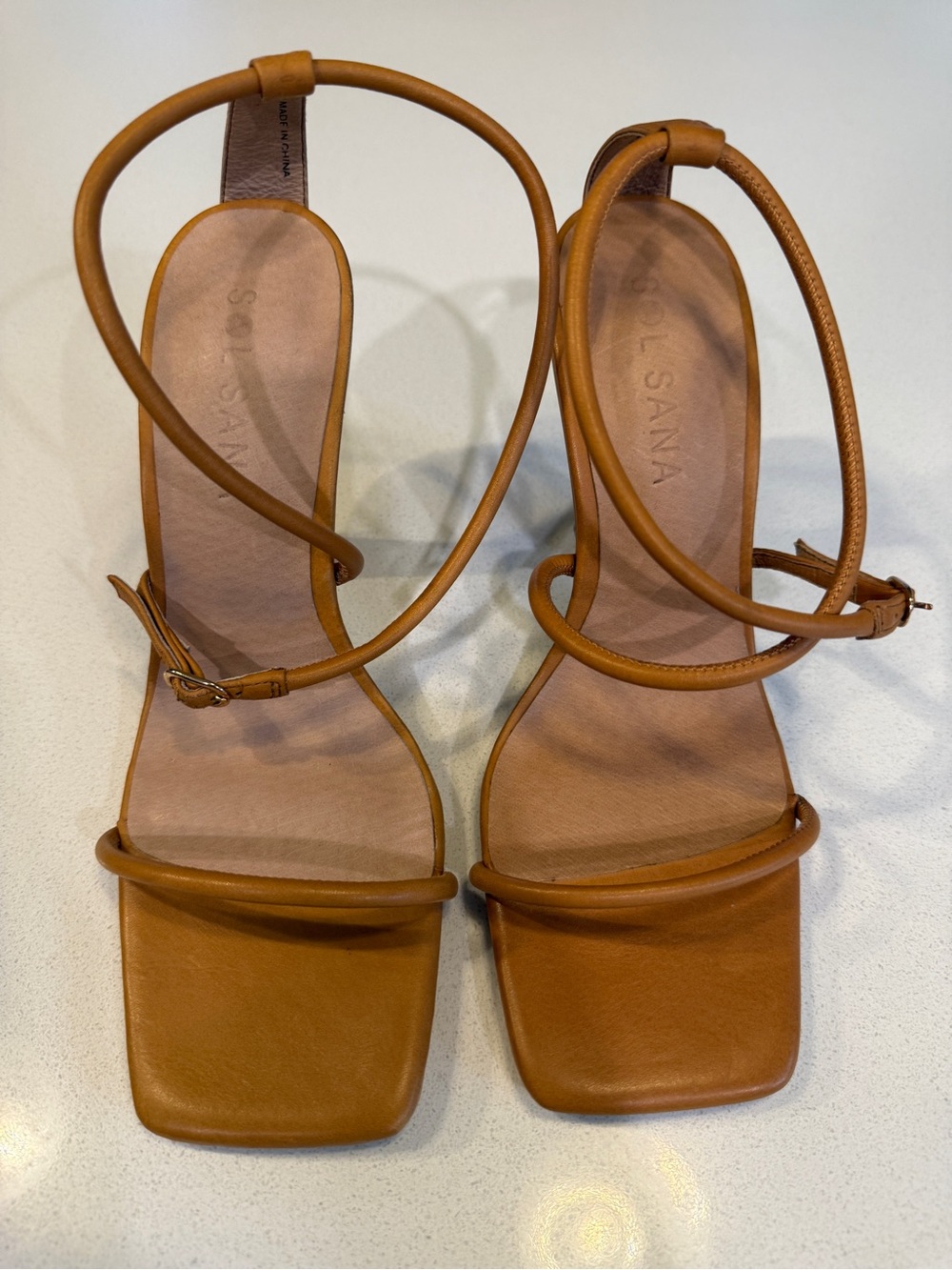 SOLSANA NEW Nevaeh Heels in Toffee Size 39/8